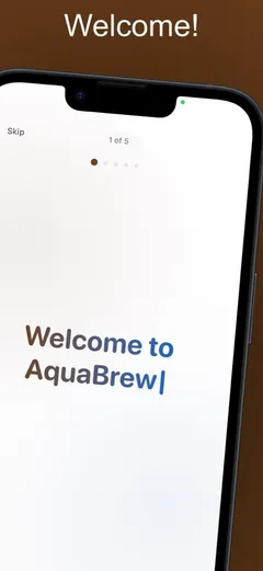 Tela do app AquaBrew, 1/4